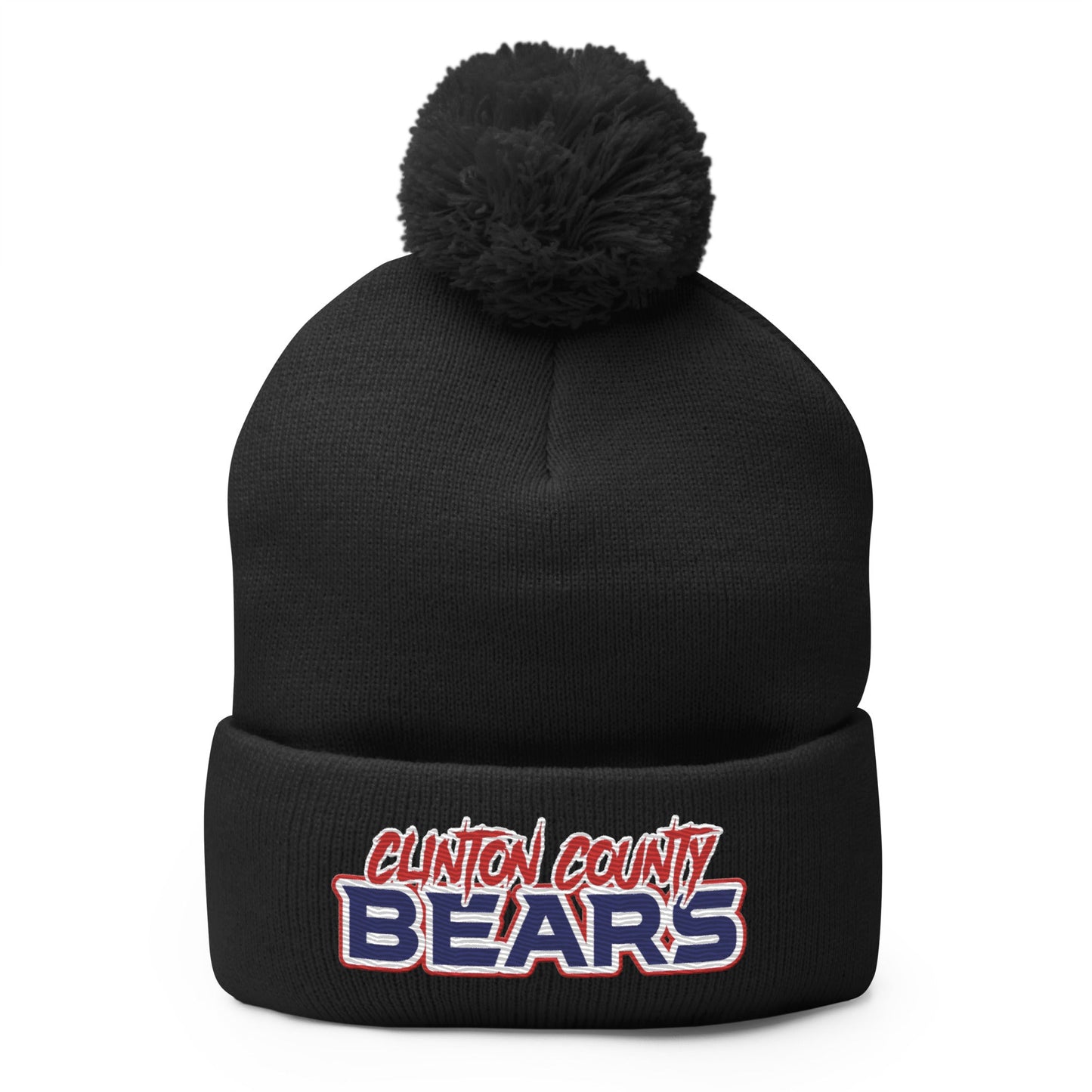 Pom - Pom Beanie | CLINTON COUNTY BEARS | Script Logo