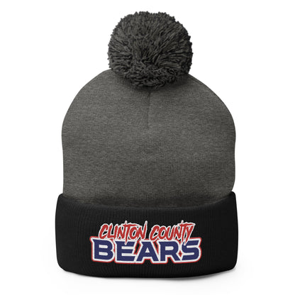 Pom - Pom Beanie | CLINTON COUNTY BEARS | Script Logo