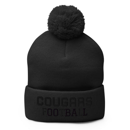 Pom - Pom Beanie | Colts Neck Cougars | Youth Tackle Football (AYF) | Strike Mascot Logo