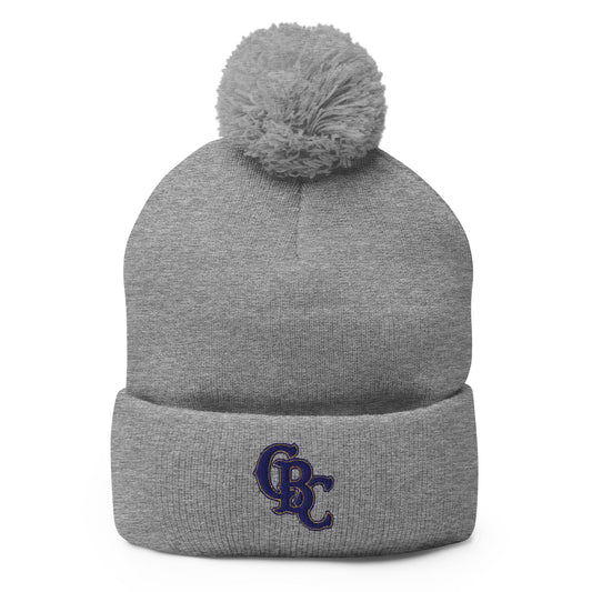 Pom - Pom Beanie | Cougar Baseball Club | CBC Navy Logo