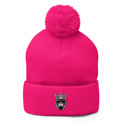 Pom - Pom Beanie | Drip Droppers | B&W Logo