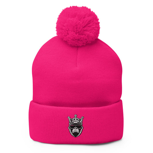 Pom - Pom Beanie | Drip Droppers | B&W Logo