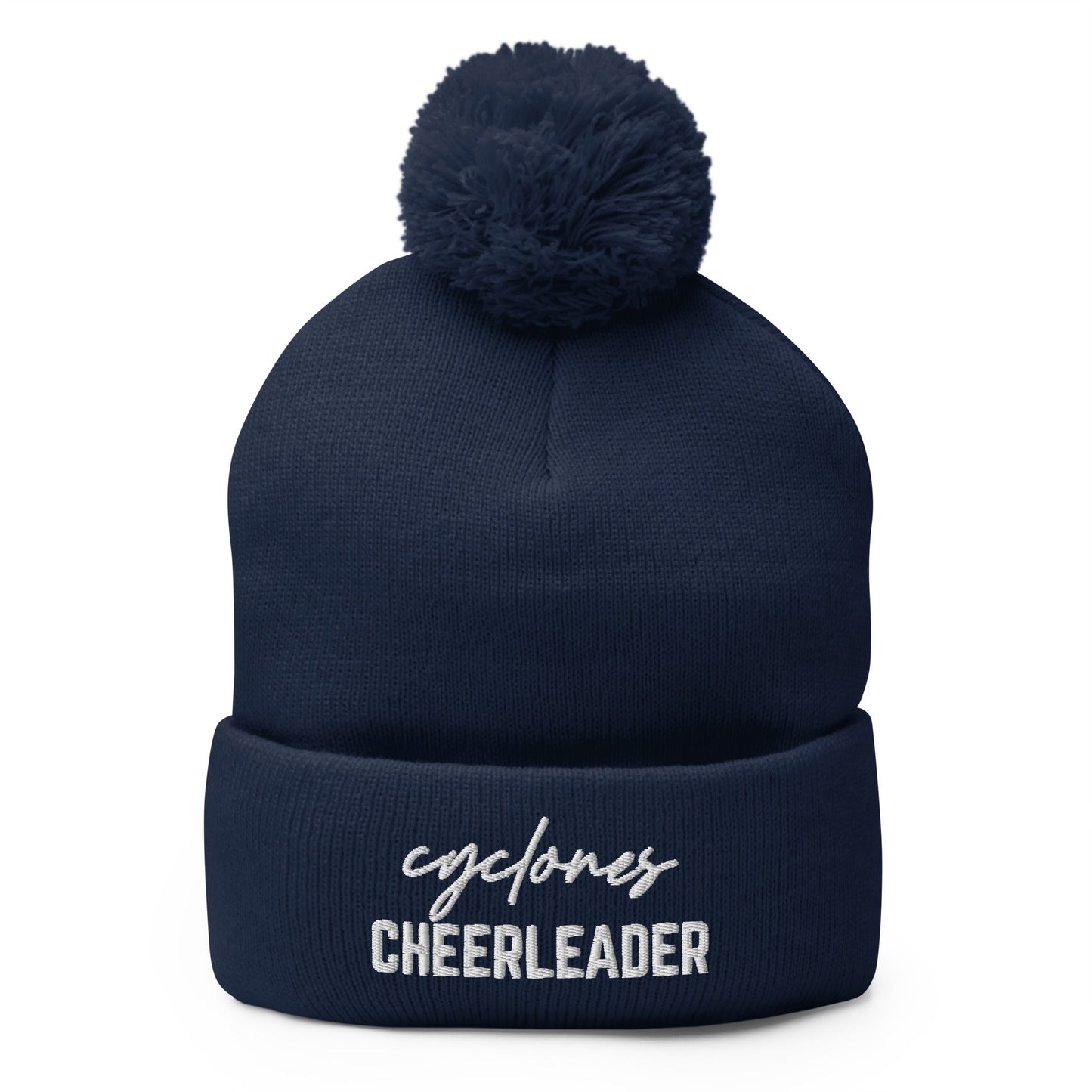 Pom-Pom Beanie | Eastern View High School Cheer | Script Logo