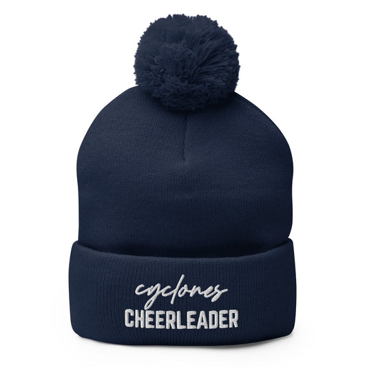 Pom-Pom Beanie | Eastern View High School Cheer | Script Logo