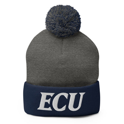 Pom-Pom Beanie | ECU Club Womens Lacrosse | Crest Logo