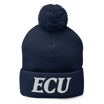 Pom-Pom Beanie | ECU Club Womens Lacrosse | Crest Logo