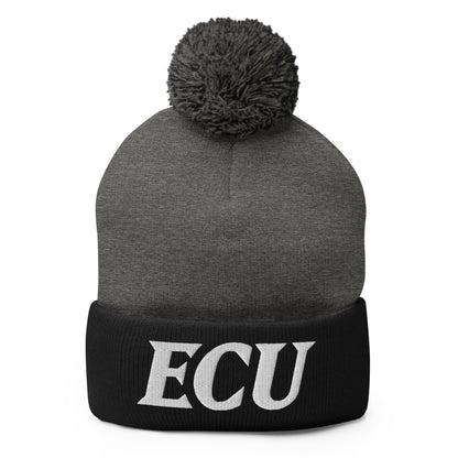 Pom-Pom Beanie | ECU Club Womens Lacrosse | Crest Logo
