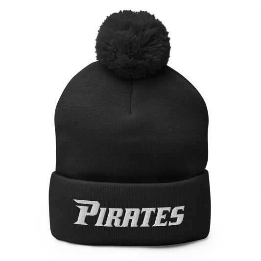 Pom-Pom Beanie | ECU Club Womens Lacrosse | Pirate Emblem Logo