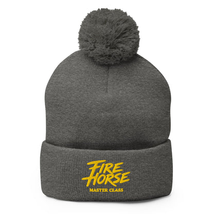 Pom-Pom Beanie | Fire Horse Masters | Script Logo