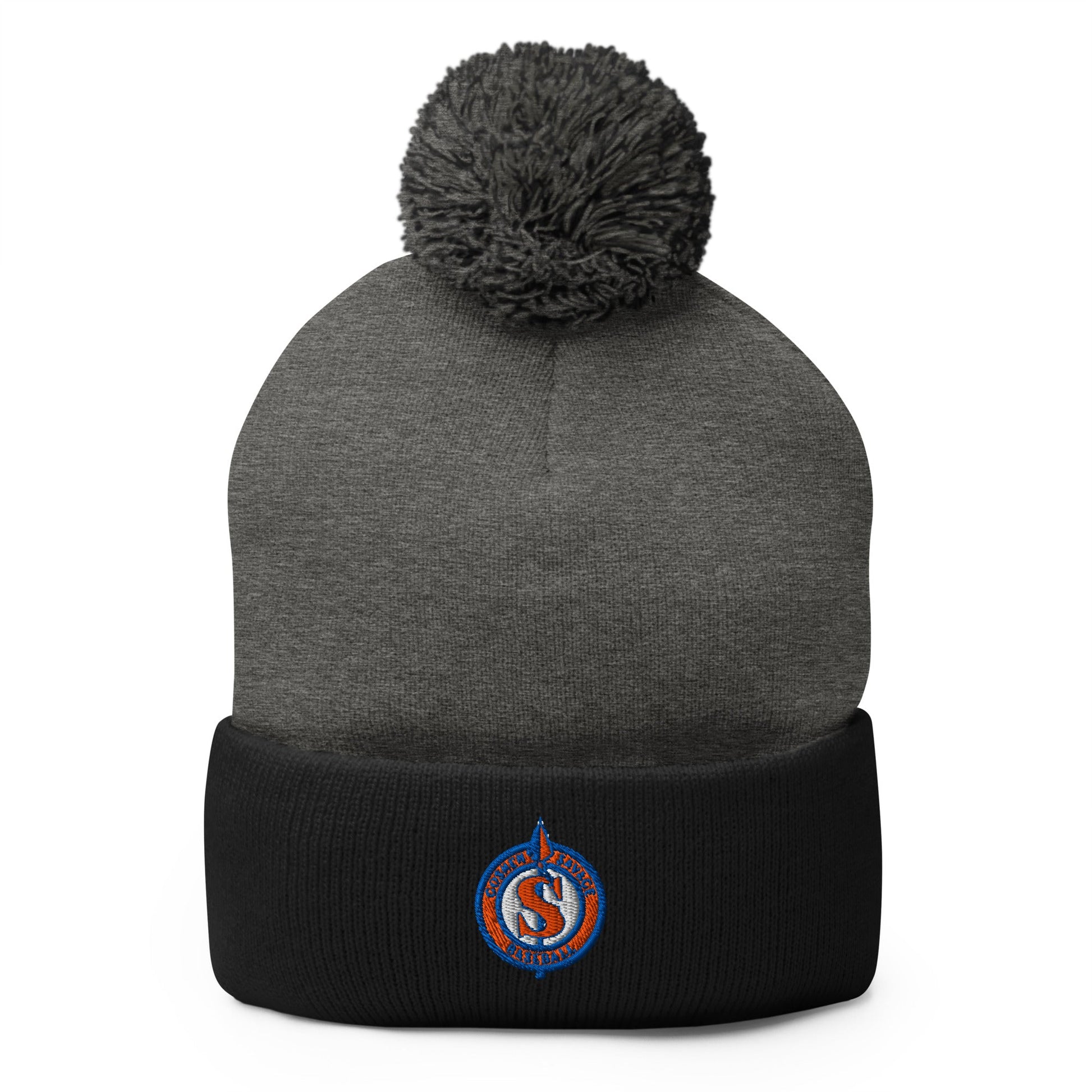 Pom - Pom Beanie | Goshen Savage Baseball | Badge Logo