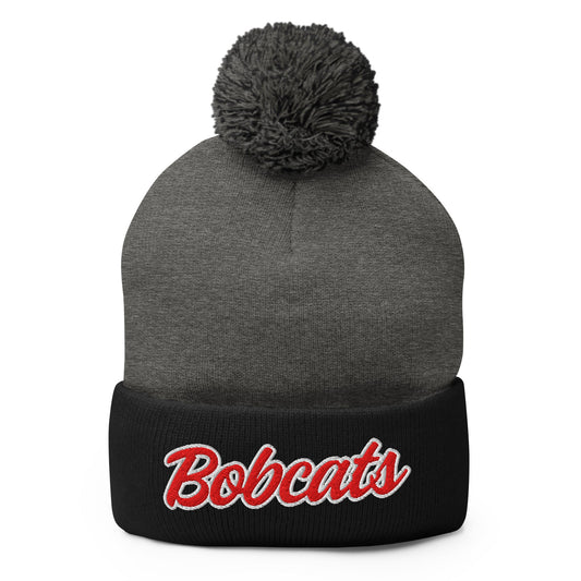 Pom - Pom Beanie | Hemingford Bobcats | Script Logo