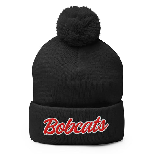 Pom - Pom Beanie | Hemingford Bobcats | Script Logo