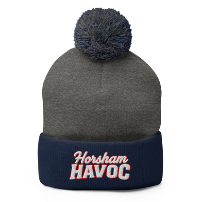Pom - Pom Beanie | Horsham Travel Baseball | Havoc Logo