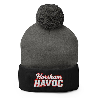 Pom - Pom Beanie | Horsham Travel Baseball | Havoc Logo