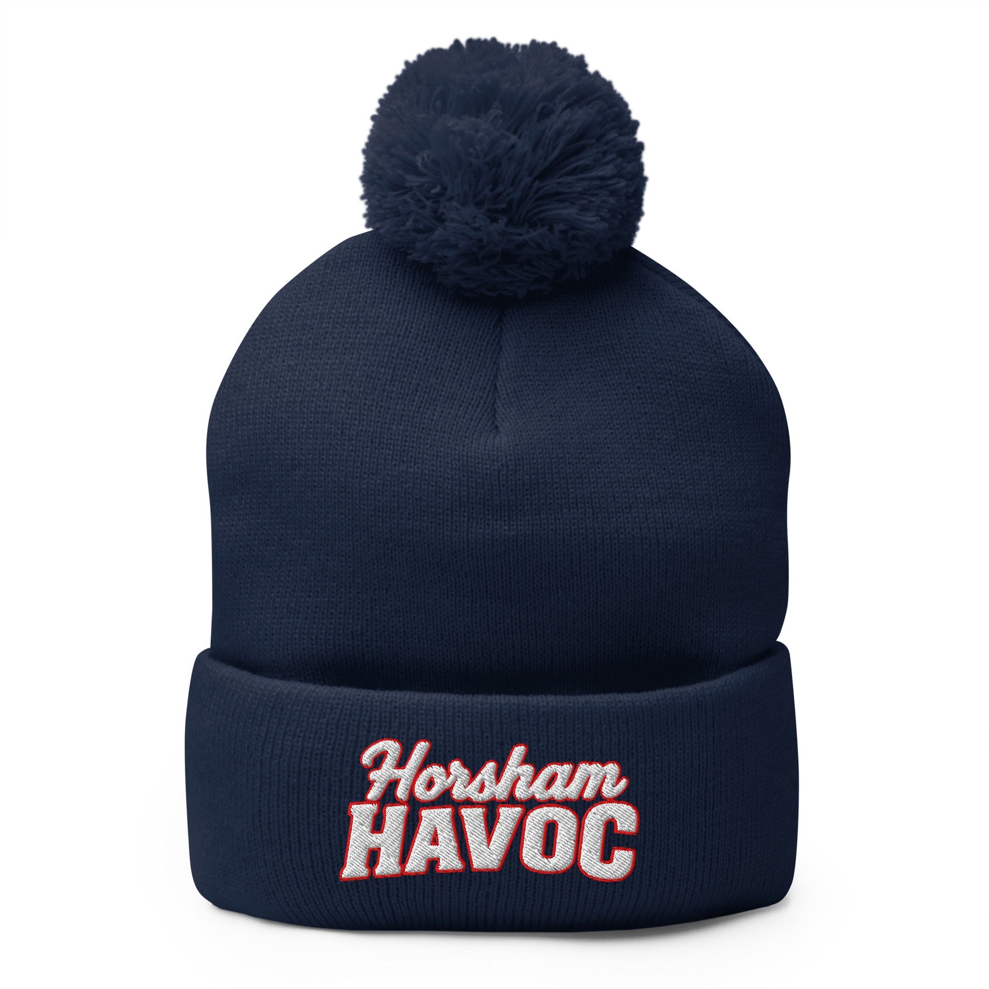Pom - Pom Beanie | Horsham Travel Baseball | Havoc Logo