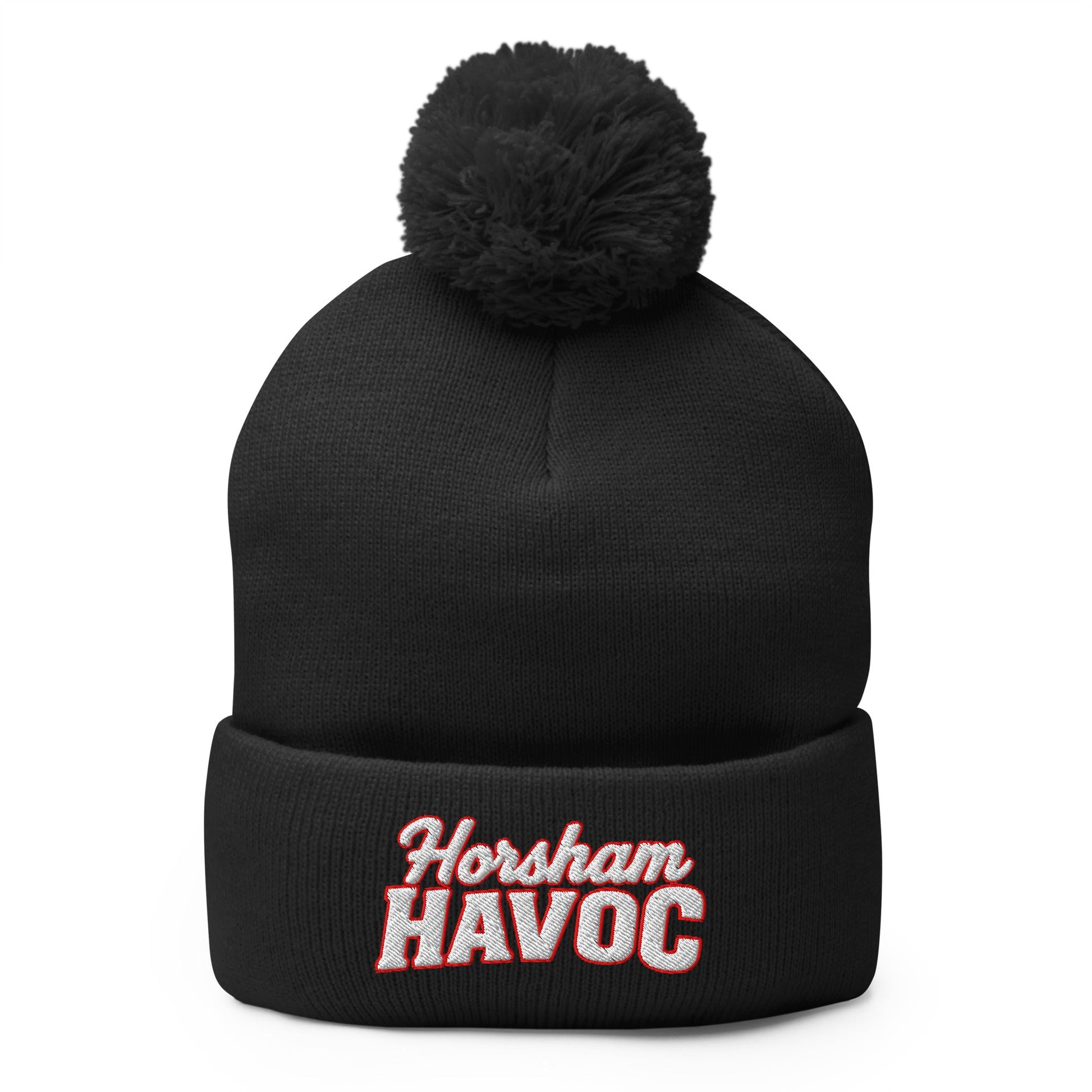 Pom - Pom Beanie | Horsham Travel Baseball | Havoc Logo