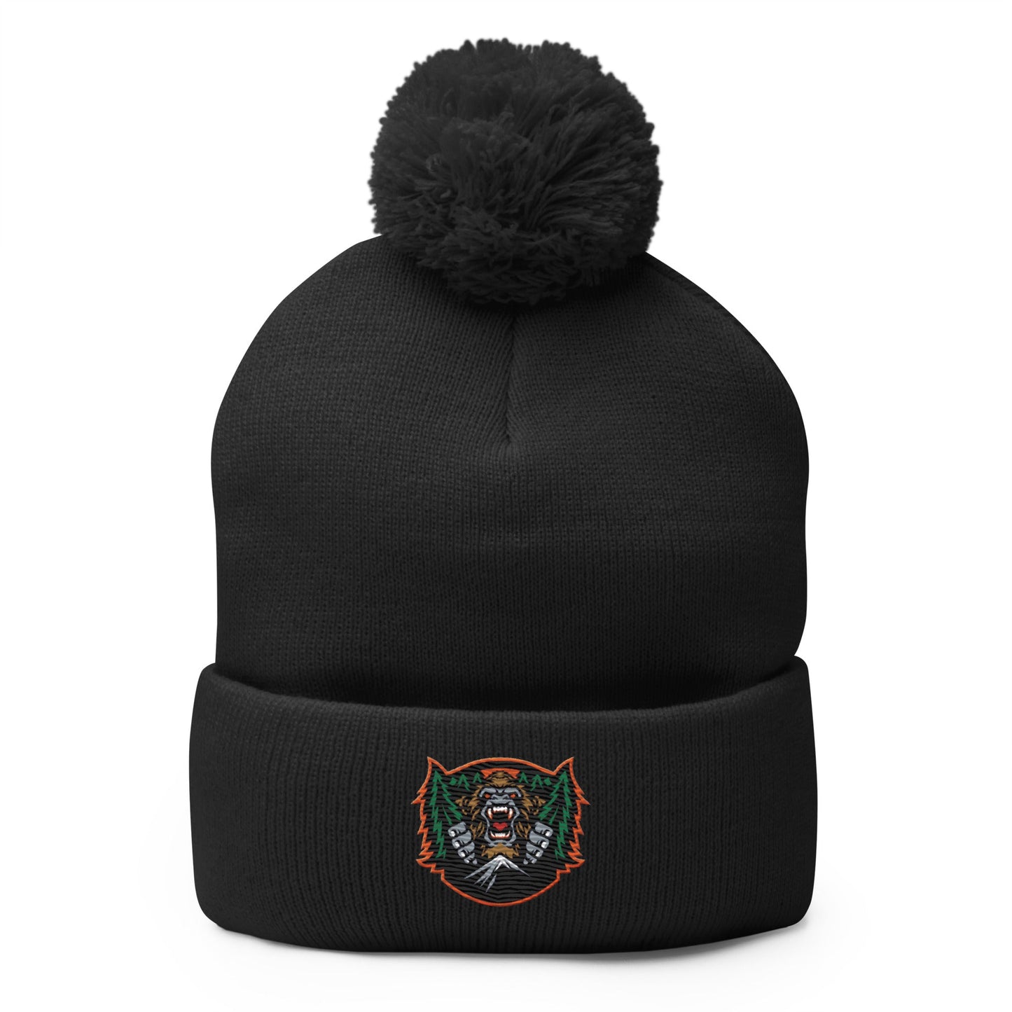 Pom - Pom Beanie | JBLM Bigfoot Hockey Team | Mascot Logo