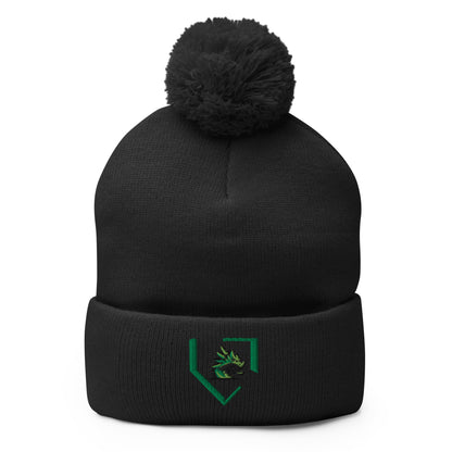 Pom - Pom Beanie | John Cooper Baseball | Home Dragon Logo