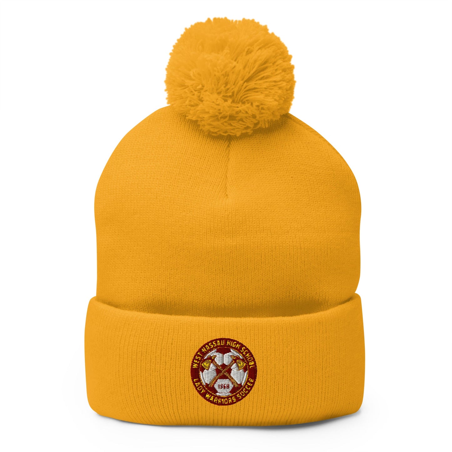 Pom - Pom Beanie | Lady Warrior Soccer Booster Club | Lady Warriors Logo