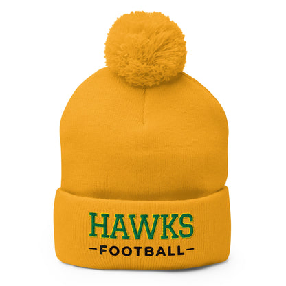 Pom - Pom Beanie | Lake Minneola Hawks Football | Mark Logo