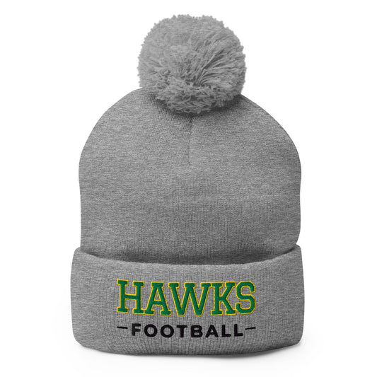 Pom - Pom Beanie | Lake Minneola Hawks Football | Mark Logo