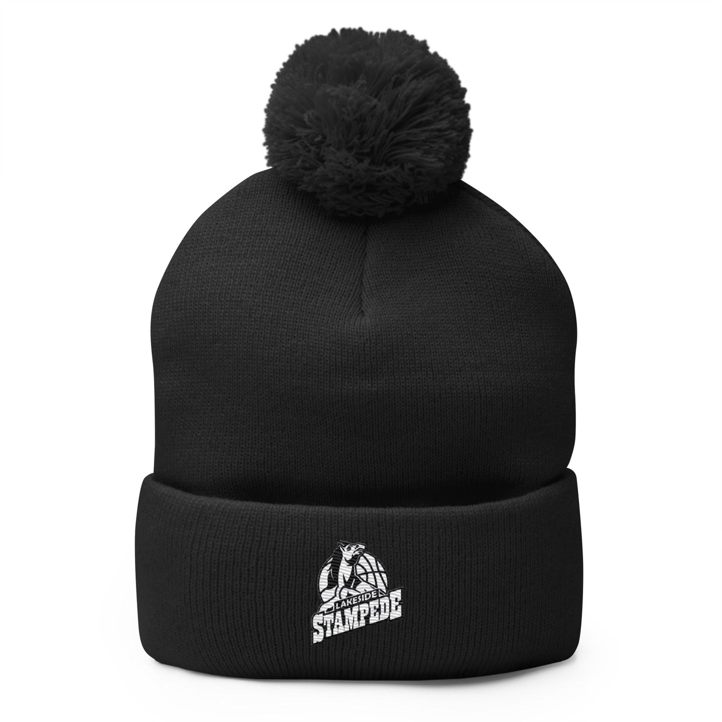 Pom - Pom Beanie | Lakeside Stampede | Basketball Mascot Logo