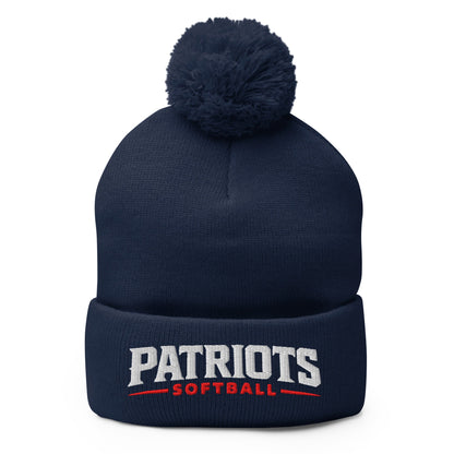 Pom - Pom Beanie | LFMS Athletics | Patriots Softball Logo