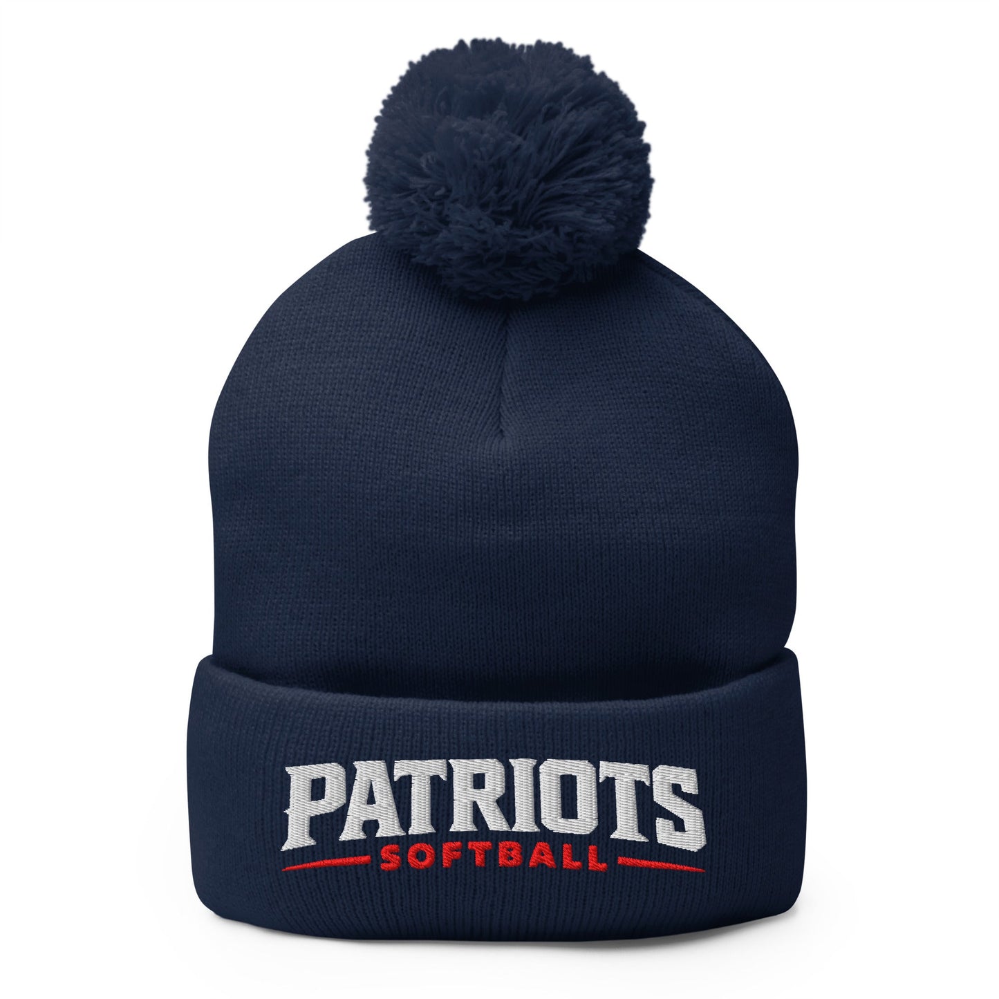 Pom - Pom Beanie | LFMS Athletics | Patriots Softball Logo