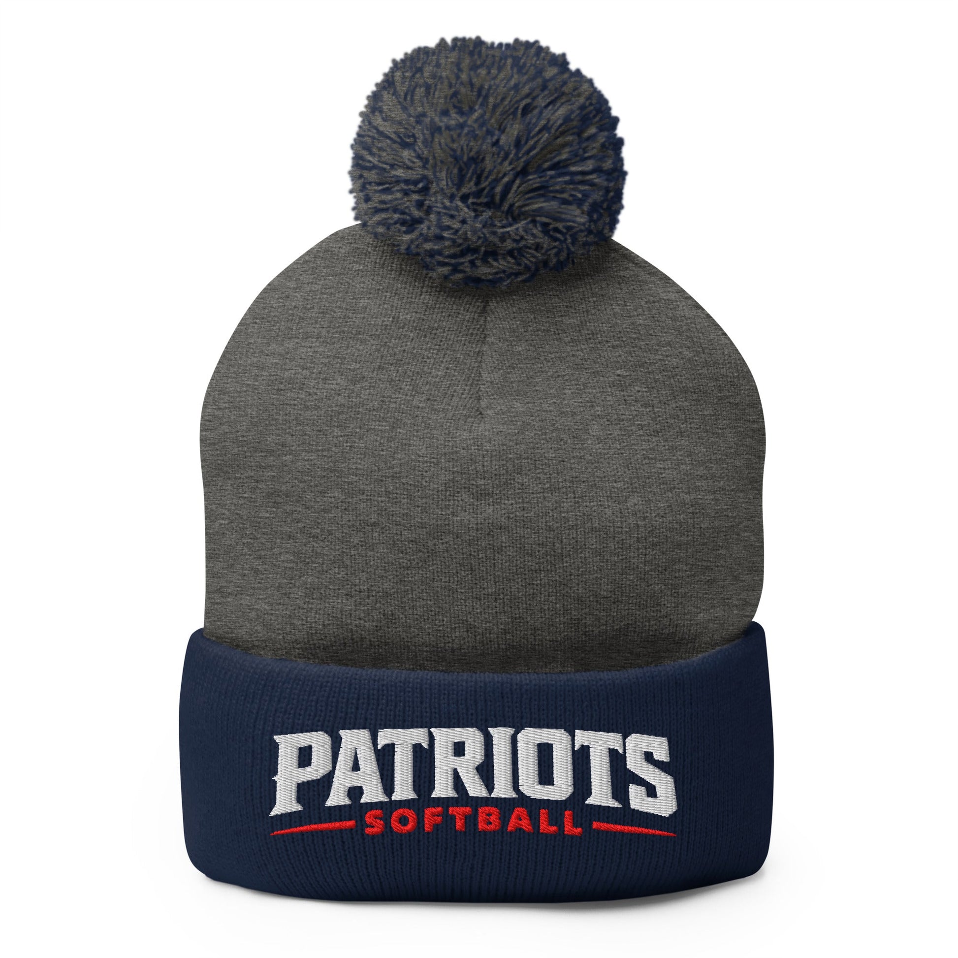 Pom - Pom Beanie | LFMS Athletics | Patriots Softball Logo