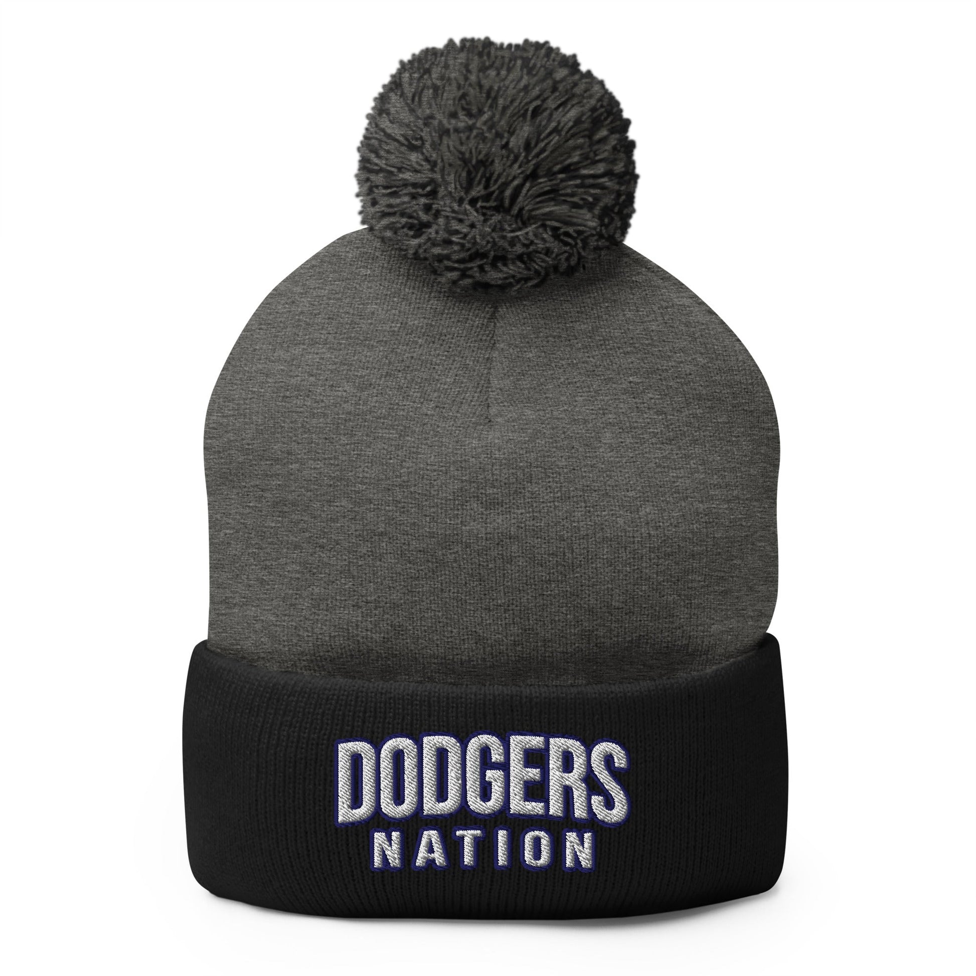 Pom - Pom Beanie | LI Dodgers Nation | Varsity Crest Logo