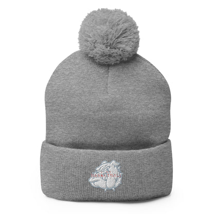 Pom - Pom Beanie | Lynn English Cheerleading | Bulldogs Basketball Logo