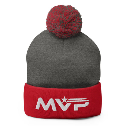 Pom-Pom Beanie | Maximum Velocity Youth Sports | Vanguard Logo