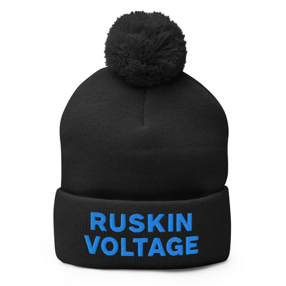 Pom - Pom Beanie | Maximum Voltage Athletics District | Hoop Crest Logo