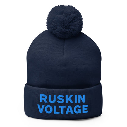 Pom - Pom Beanie | Maximum Voltage Athletics District | Hoop Crest Logo