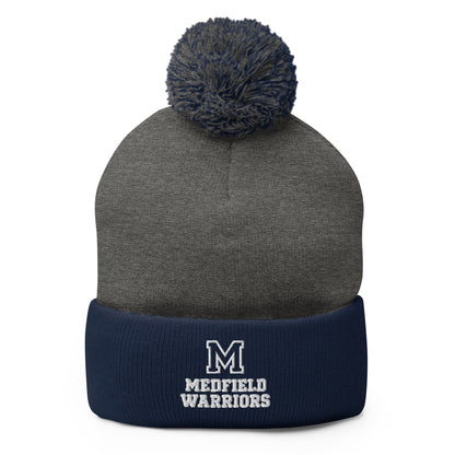 Pom-Pom Beanie | Medfield Softball | Badge Logo