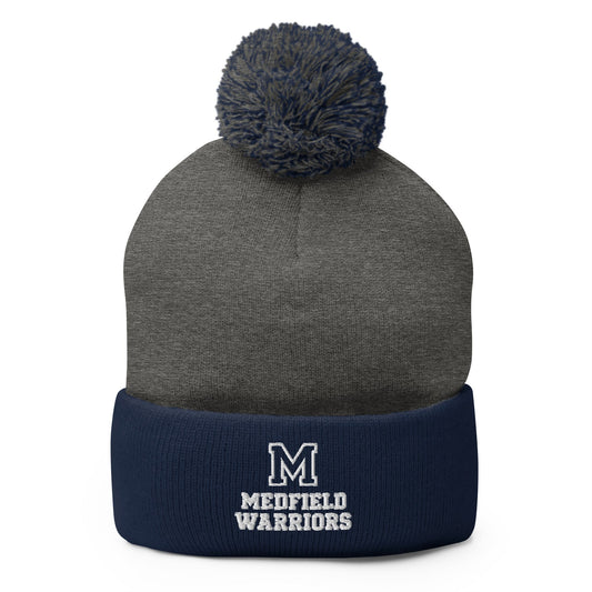 Pom-Pom Beanie | Medfield Softball | Badge Logo