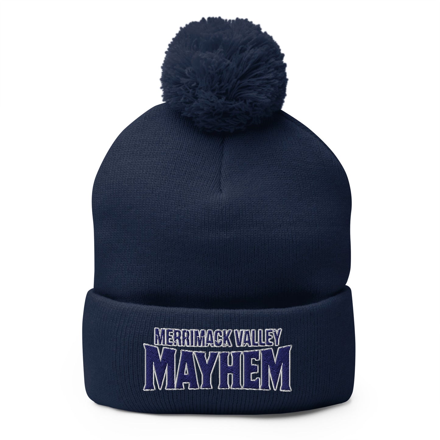Pom - Pom Beanie | Merrimack Valley Mayhem | Script Logo