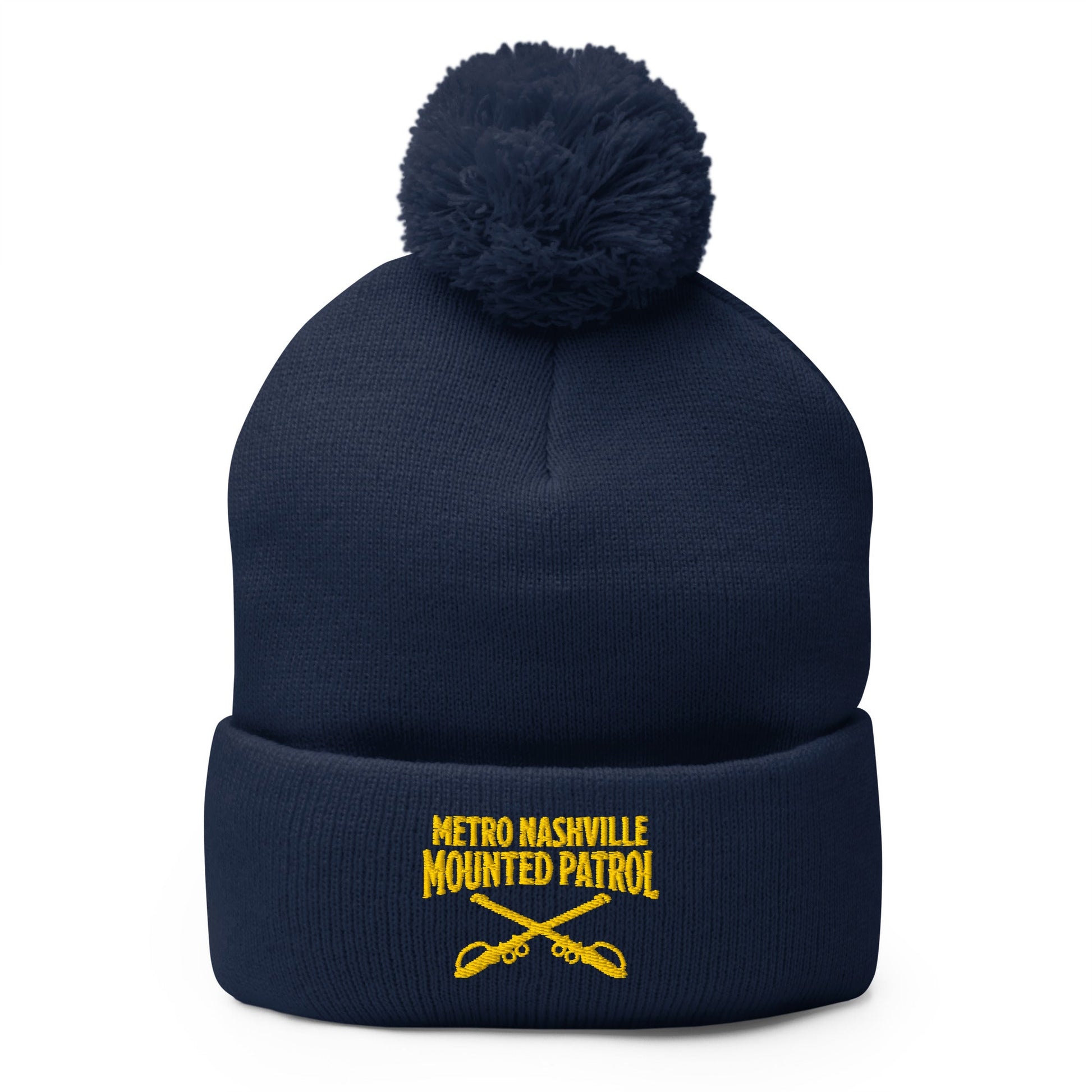 Pom-Pom Beanie | Metro Nashville Police Department Horse Mounted Patrol | Crest Logo