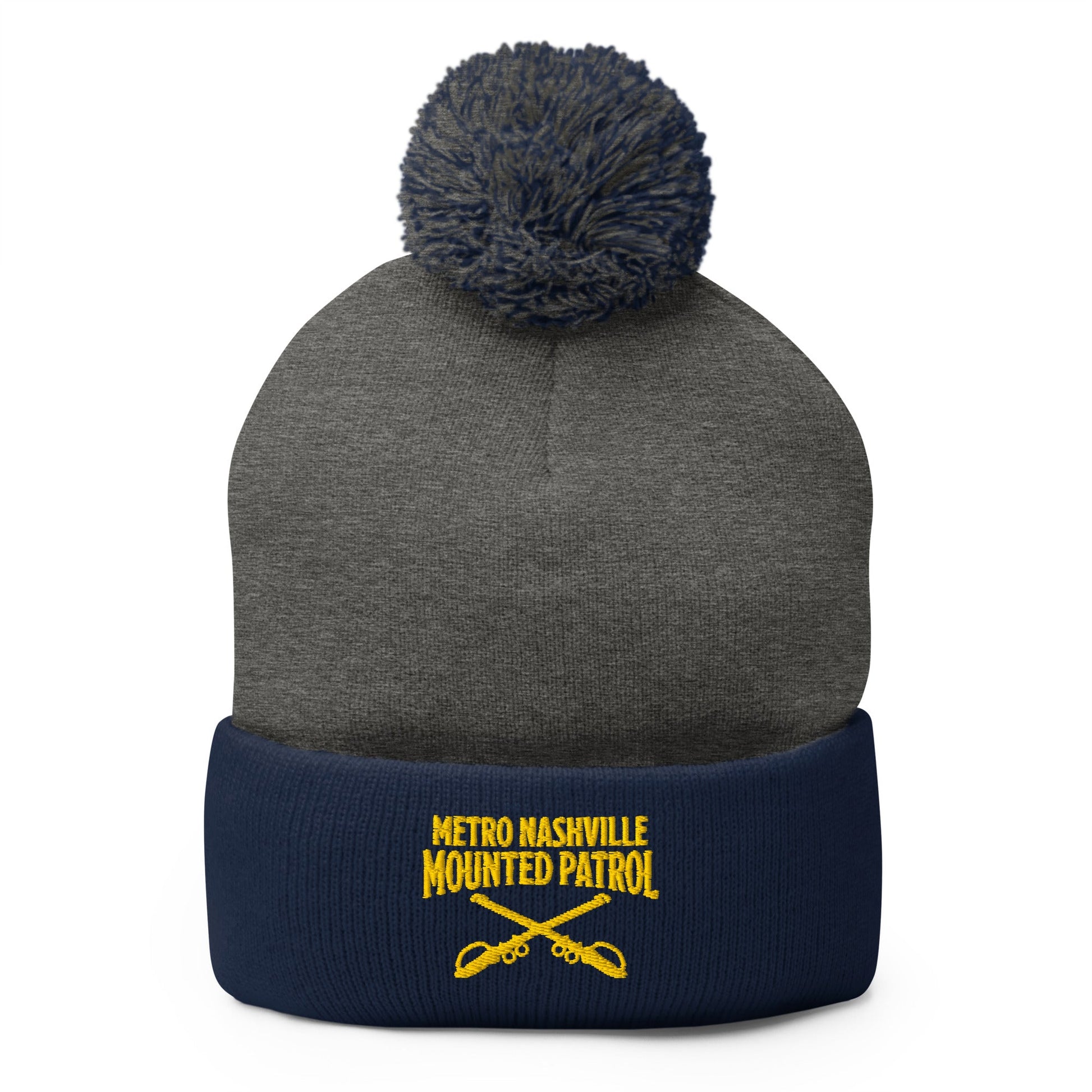 Pom-Pom Beanie | Metro Nashville Police Department Horse Mounted Patrol | Crest Logo