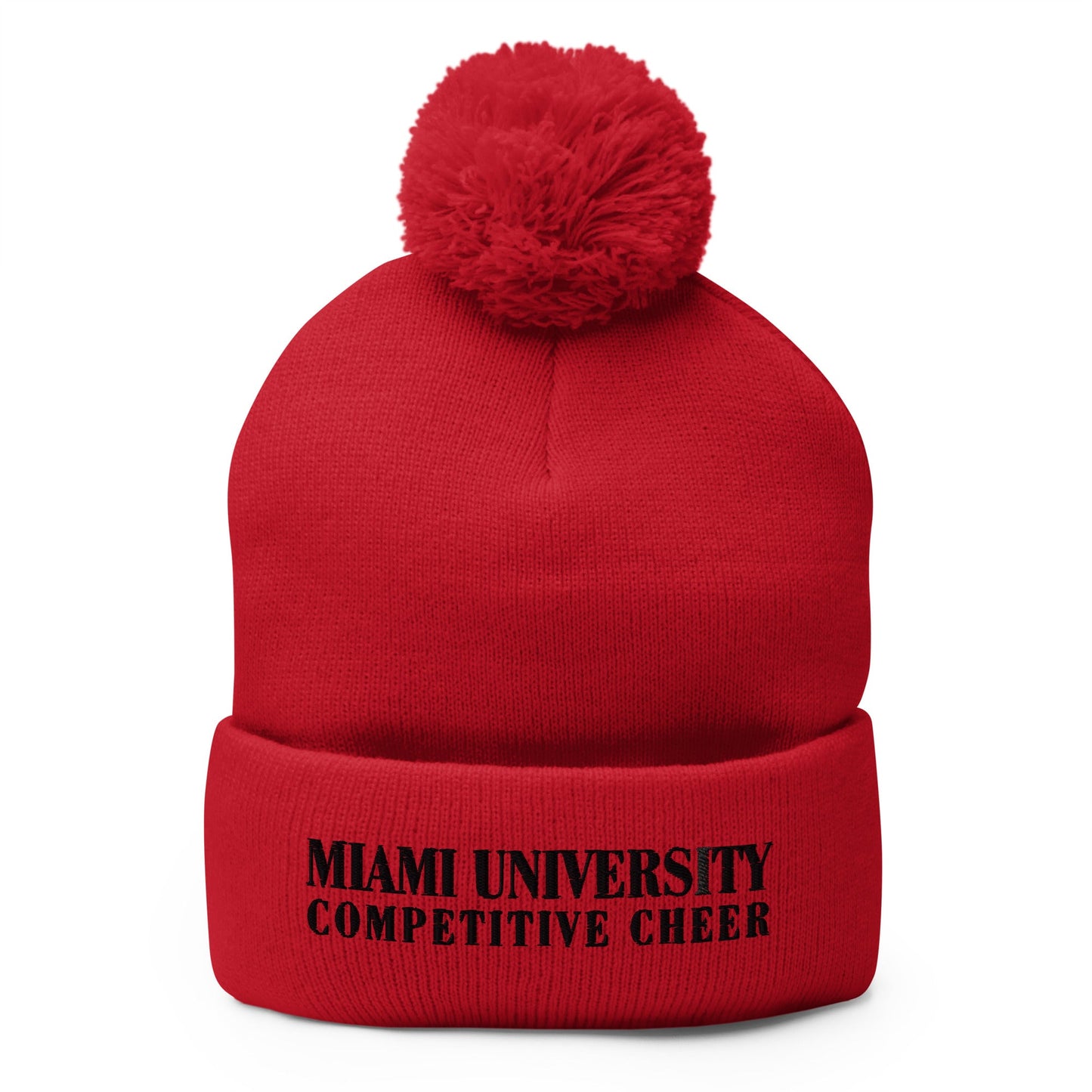 Pom - Pom Beanie | Miami University Competitive Cheer Team | Alt Logo