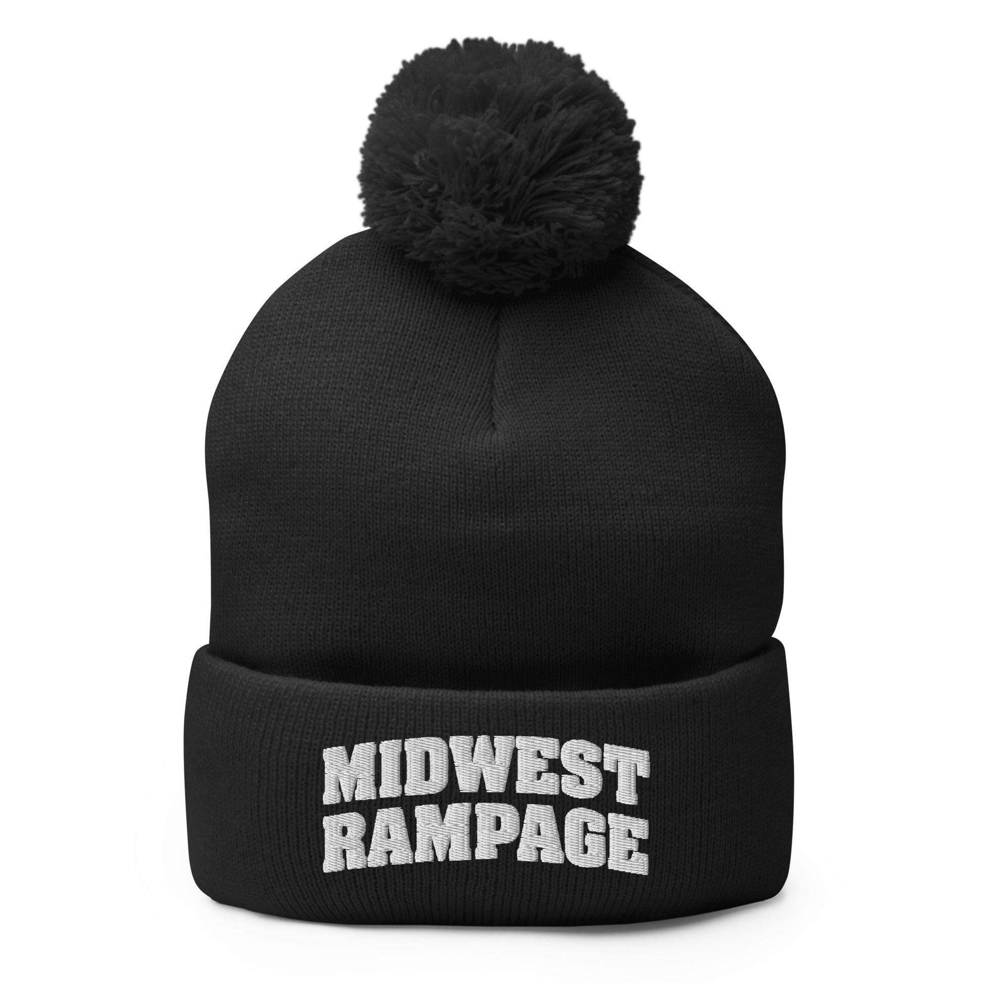 Pom-Pom Beanie | Midwest Rampage | Modern Script Logo