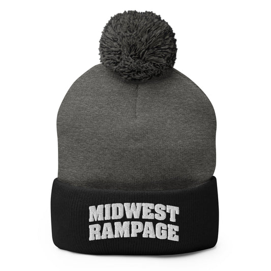 Pom-Pom Beanie | Midwest Rampage | Modern Script Logo