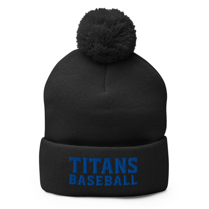Pom - Pom Beanie | Mighty Titans Baseball | Crest Logo