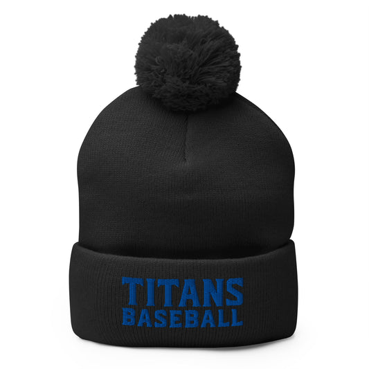 Pom - Pom Beanie | Mighty Titans Baseball | Crest Logo