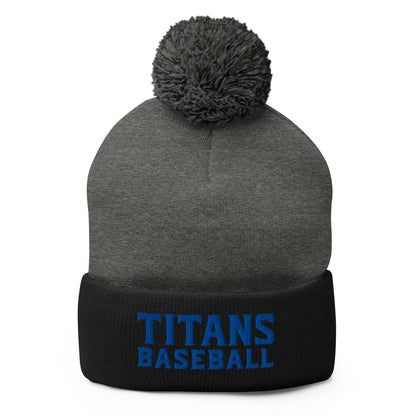 Pom - Pom Beanie | Mighty Titans Baseball | Crest Logo