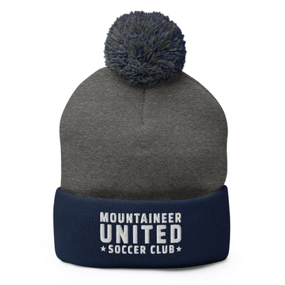 Pom-Pom Beanie | Mountaineer United Soccer Club | Alpine Crest Logo