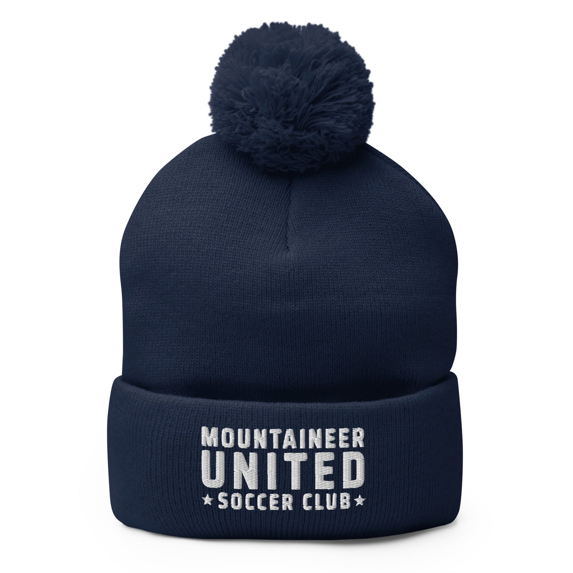 Pom-Pom Beanie | Mountaineer United Soccer Club | Alpine Crest Logo