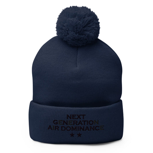 Pom-Pom Beanie | Next Generation Air Dominance | Modern Script Logo