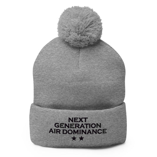 Pom-Pom Beanie | Next Generation Air Dominance | Modern Script Logo