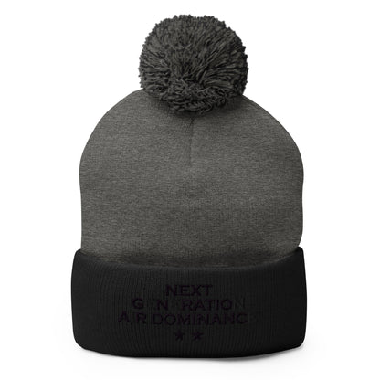 Pom-Pom Beanie | Next Generation Air Dominance | Modern Script Logo